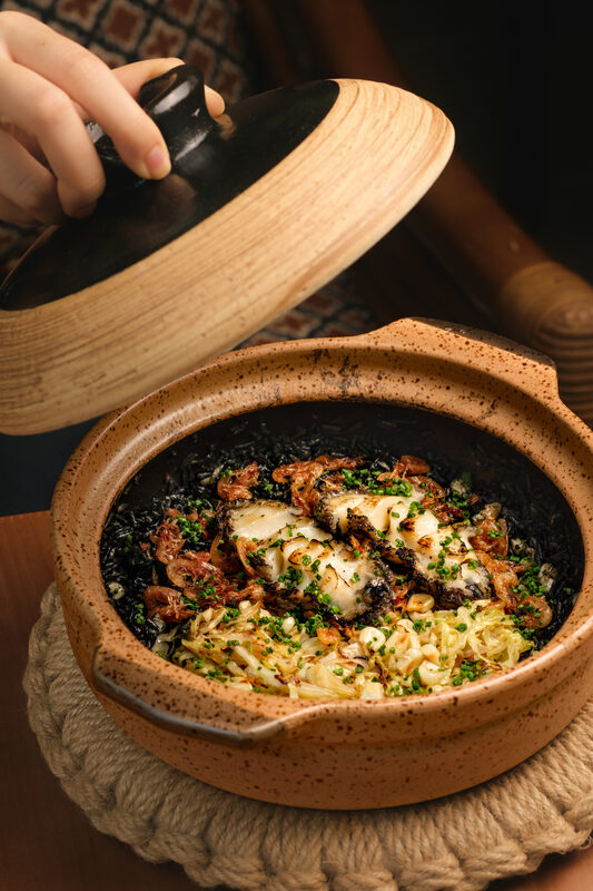 Squid Ink Claypot Rice